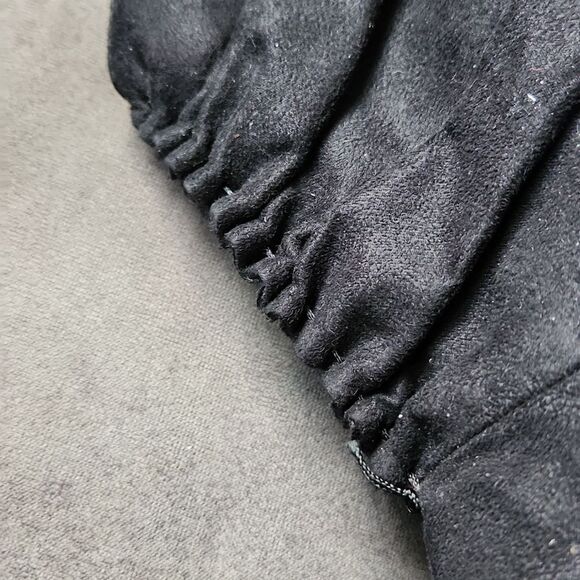 Size 7 black booties ruched scrunched heels side zipper suede spring brand preow - Picture 10 of 17